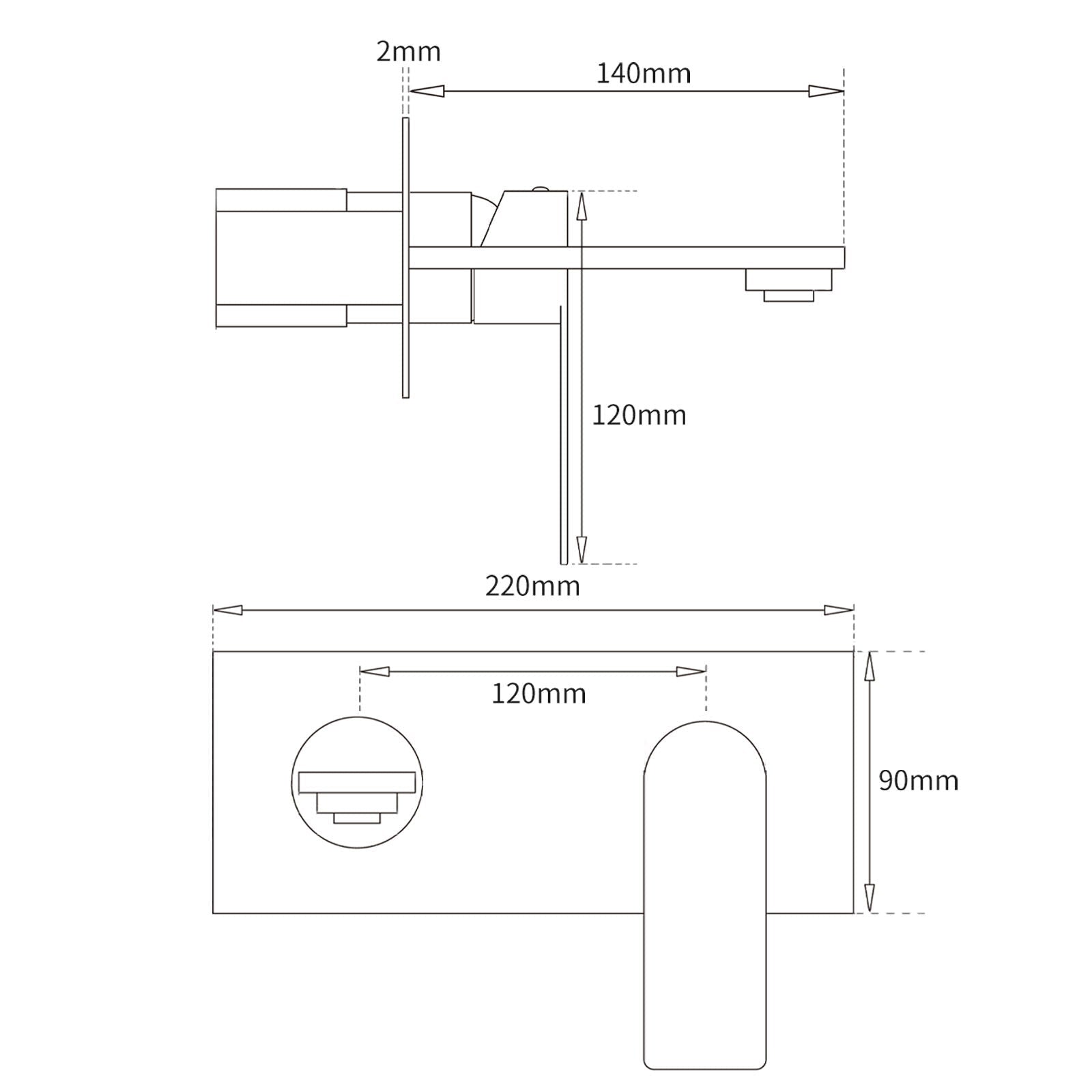 WELS Bruhsed Nickel Square Wall Concealed Basin Mixer Laundry Faucet Tap Spout - Furniture > Bathroom > Shower Heads & Screens - Rivercity House & Home Co. (ABN 18 642 972 209) - Affordable Modern Furniture Australia