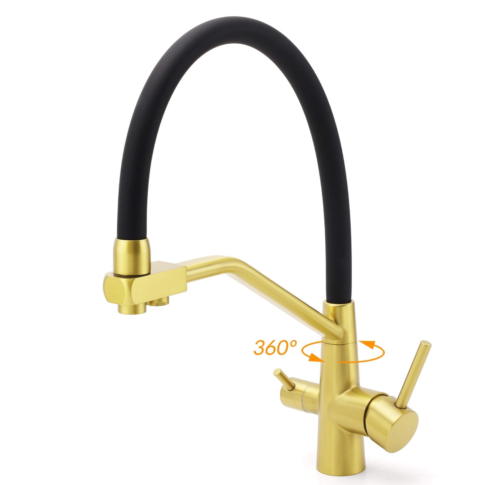 WELS Brushed Gold 3 - Way Pure Drink Water Kitchen Mixer Sink Tap Pull Out Spout - Furniture > Bathroom > Shower Heads & Screens - Rivercity House & Home Co. (ABN 18 642 972 209) - Affordable Modern Furniture Australia