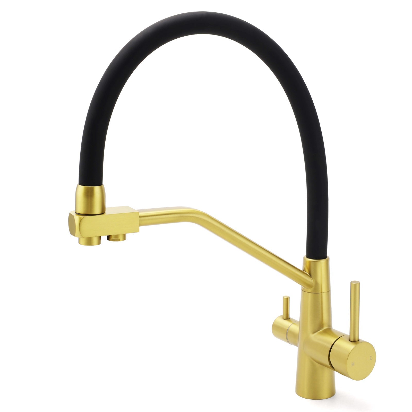 WELS Brushed Gold 3 - Way Pure Drink Water Kitchen Mixer Sink Tap Pull Out Spout - Furniture > Bathroom > Shower Heads & Screens - Rivercity House & Home Co. (ABN 18 642 972 209) - Affordable Modern Furniture Australia