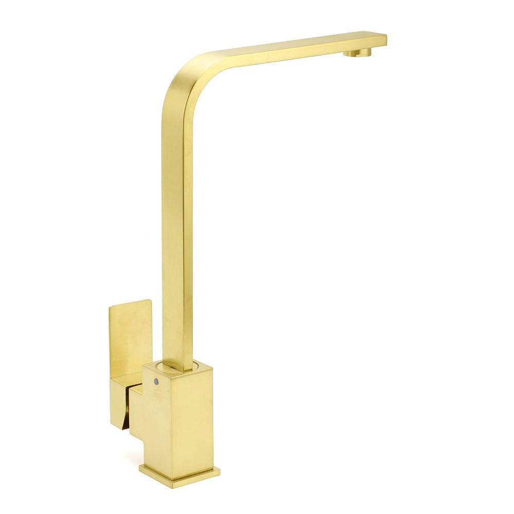 WELS Brushed Gold Gooseneck 360º Swivel Laundry Sink Kitchen Mixer Faucet Tap - Furniture > Bathroom > Shower Heads & Screens - Rivercity House & Home Co. (ABN 18 642 972 209) - Affordable Modern Furniture Australia