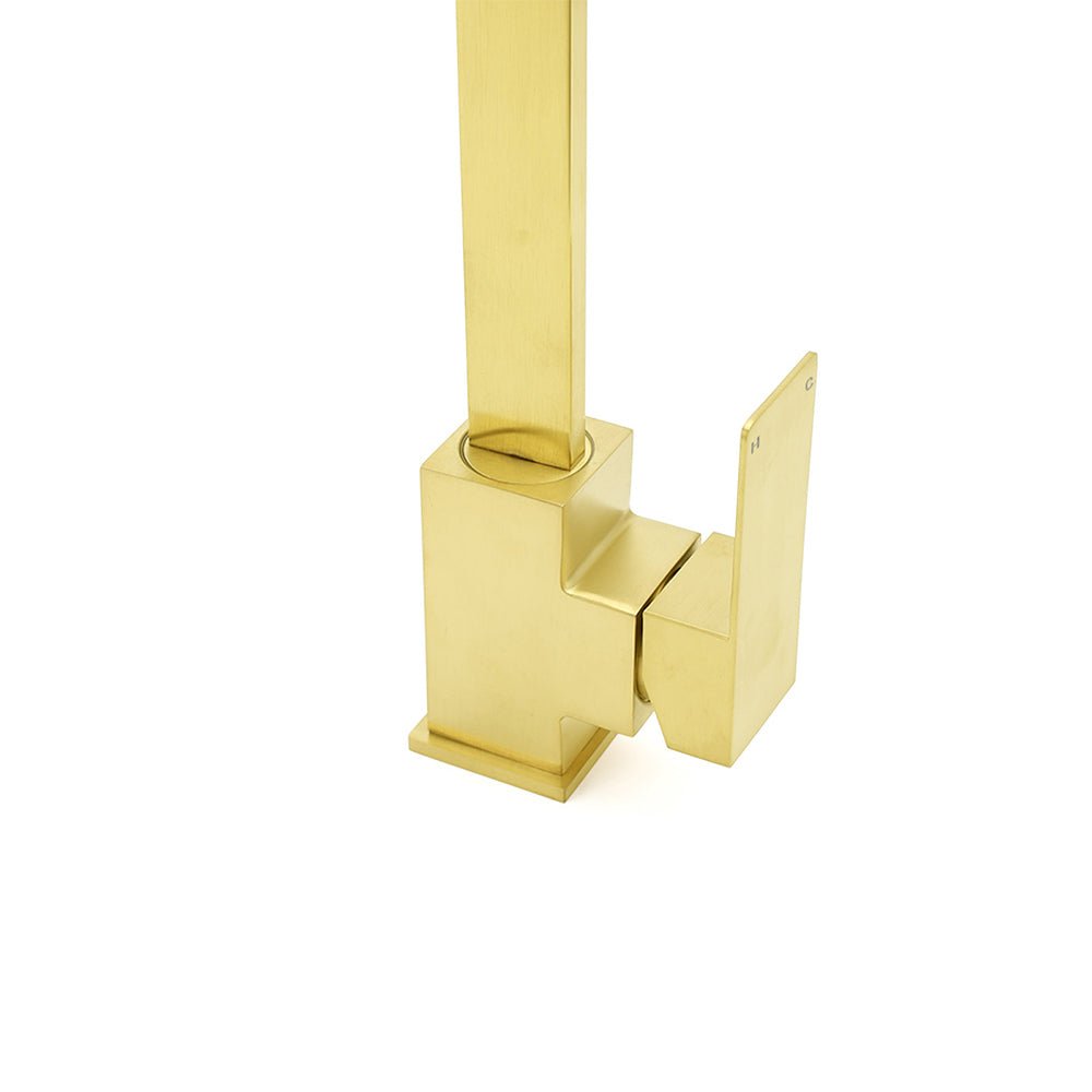 WELS Brushed Gold Gooseneck 360º Swivel Laundry Sink Kitchen Mixer Faucet Tap - Furniture > Bathroom > Shower Heads & Screens - Rivercity House & Home Co. (ABN 18 642 972 209) - Affordable Modern Furniture Australia