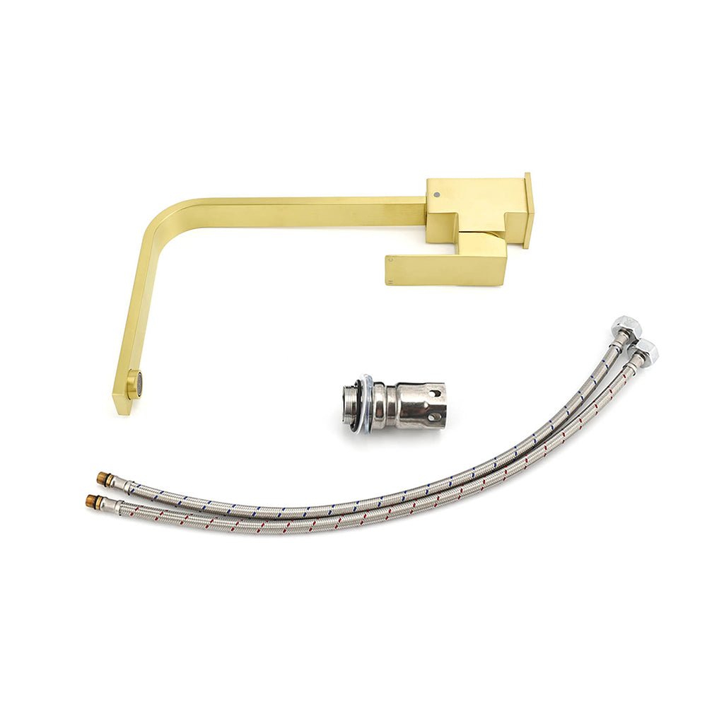 WELS Brushed Gold Gooseneck 360º Swivel Laundry Sink Kitchen Mixer Faucet Tap - Furniture > Bathroom > Shower Heads & Screens - Rivercity House & Home Co. (ABN 18 642 972 209) - Affordable Modern Furniture Australia