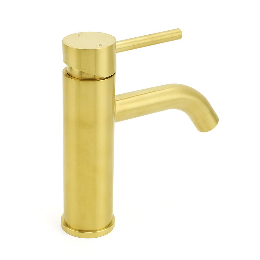 WELS Brushed Gold Kitchen Laundry Round Basin Mixer Vanity Sink Faucet Tapware - Furniture > Bathroom > Shower Heads & Screens - Rivercity House & Home Co. (ABN 18 642 972 209) - Affordable Modern Furniture Australia