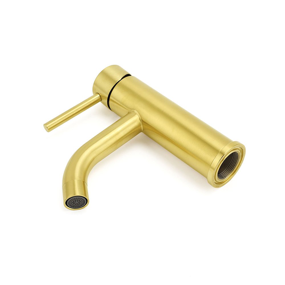 WELS Brushed Gold Kitchen Laundry Round Basin Mixer Vanity Sink Faucet Tapware - Furniture > Bathroom > Shower Heads & Screens - Rivercity House & Home Co. (ABN 18 642 972 209) - Affordable Modern Furniture Australia