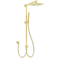 12" Large Round Single Mode Handheld Shower Head with Sliding Rail Set - Brushed Gold