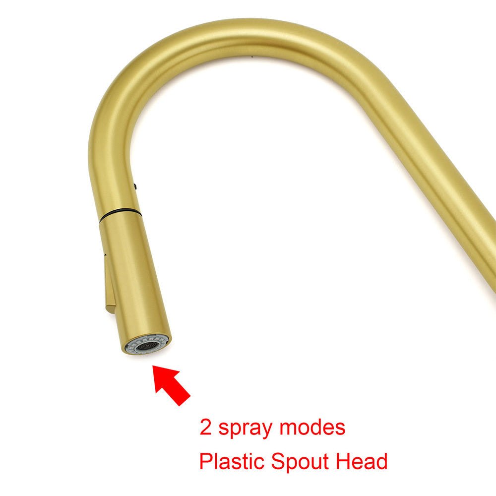 WELS Brushed Gold Pull Out Kitchen Sink Tap Basin Mixer Faucet 2 Modes Spout Set - Furniture > Bathroom > Shower Heads & Screens - Rivercity House & Home Co. (ABN 18 642 972 209) - Affordable Modern Furniture Australia