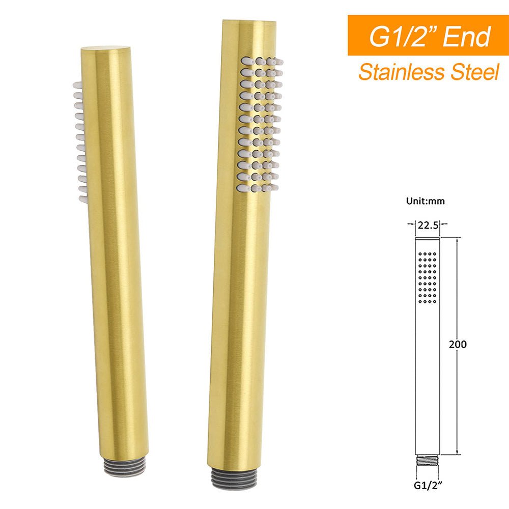 WELS Brushed Gold Round 12" Rain Shower Head Stainless Steel Handheld Diverter Wall Arm Set - Furniture > Bathroom > Shower Heads & Screens - Rivercity House & Home Co. (ABN 18 642 972 209) - Affordable Modern Furniture Australia