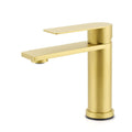 Short Square Basin Mixer Vanity Sink Faucet with Spout Laundry Tap - Brushed Gold