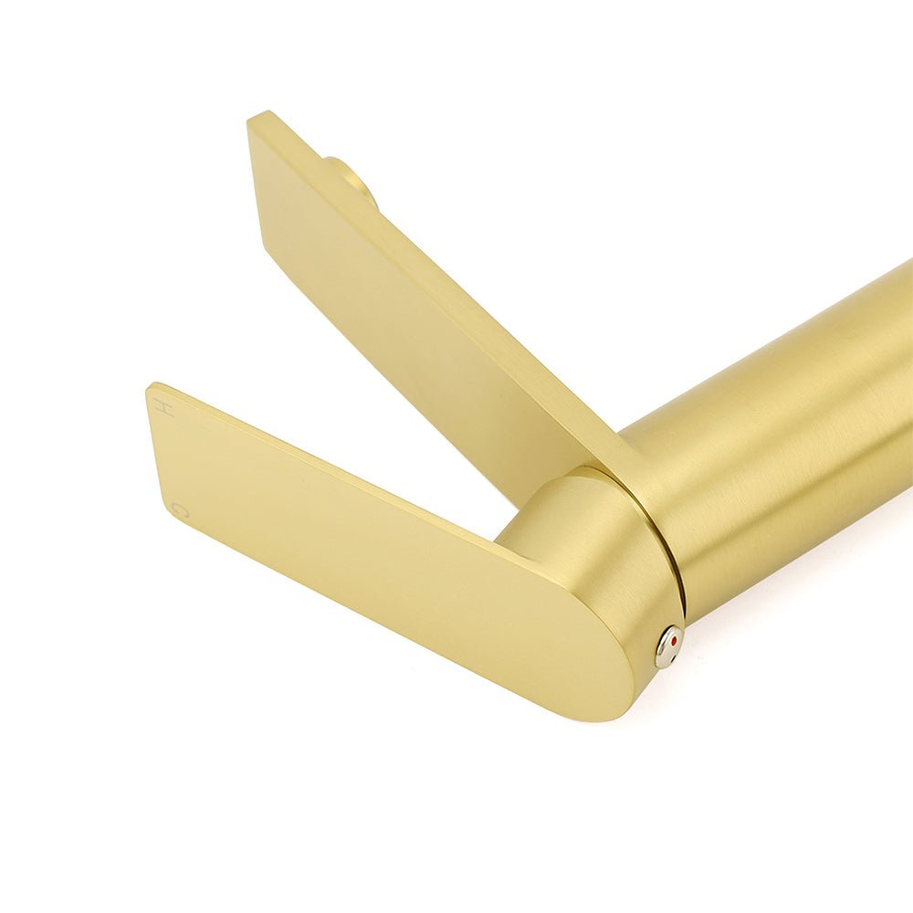 WELS Brushed Gold Short Square Basin Mixer Vanity Sink Faucet Spout Laundry Tap - Furniture > Bathroom > Shower Heads & Screens - Rivercity House & Home Co. (ABN 18 642 972 209) - Affordable Modern Furniture Australia