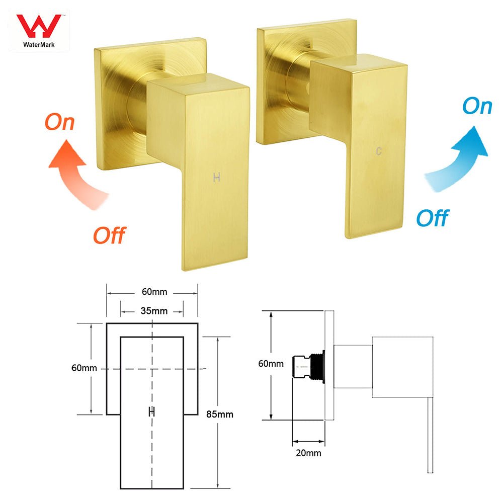 WELS Brushed Gold Square Shower 10" Thin Rain Head Handheld Silde Rail Arm 2in1 Taps Set - Furniture > Bathroom > Shower Heads & Screens - Rivercity House & Home Co. (ABN 18 642 972 209) - Affordable Modern Furniture Australia