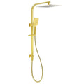 12" Brushed Gold Square Rain & Handheld Shower Slide Rail 2-in-1 Set - Brushed Gold