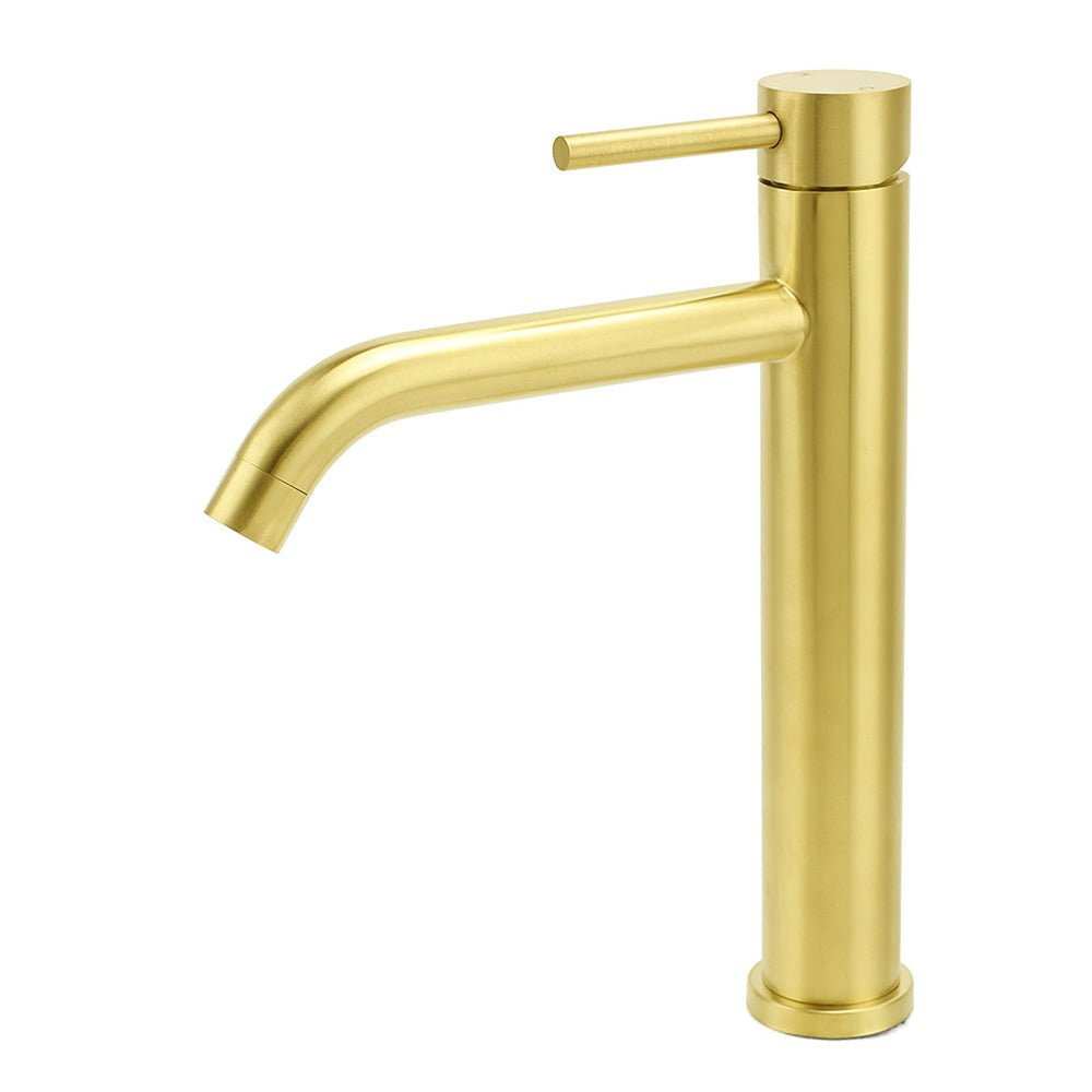 WELS Brushed Gold Tall Kitchen Laundry Basin Mixer Vanity Sink Faucet Tap Bath - Furniture > Bathroom > Shower Heads & Screens - Rivercity House & Home Co. (ABN 18 642 972 209) - Affordable Modern Furniture Australia