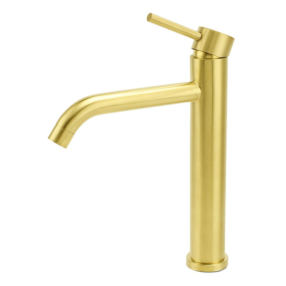 WELS Brushed Gold Tall Kitchen Laundry Basin Mixer Vanity Sink Faucet Tap Bath - Furniture > Bathroom > Shower Heads & Screens - Rivercity House & Home Co. (ABN 18 642 972 209) - Affordable Modern Furniture Australia