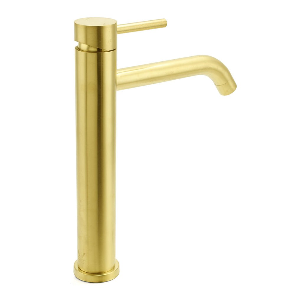 WELS Brushed Gold Tall Kitchen Laundry Basin Mixer Vanity Sink Faucet Tap Bath - Furniture > Bathroom > Shower Heads & Screens - Rivercity House & Home Co. (ABN 18 642 972 209) - Affordable Modern Furniture Australia
