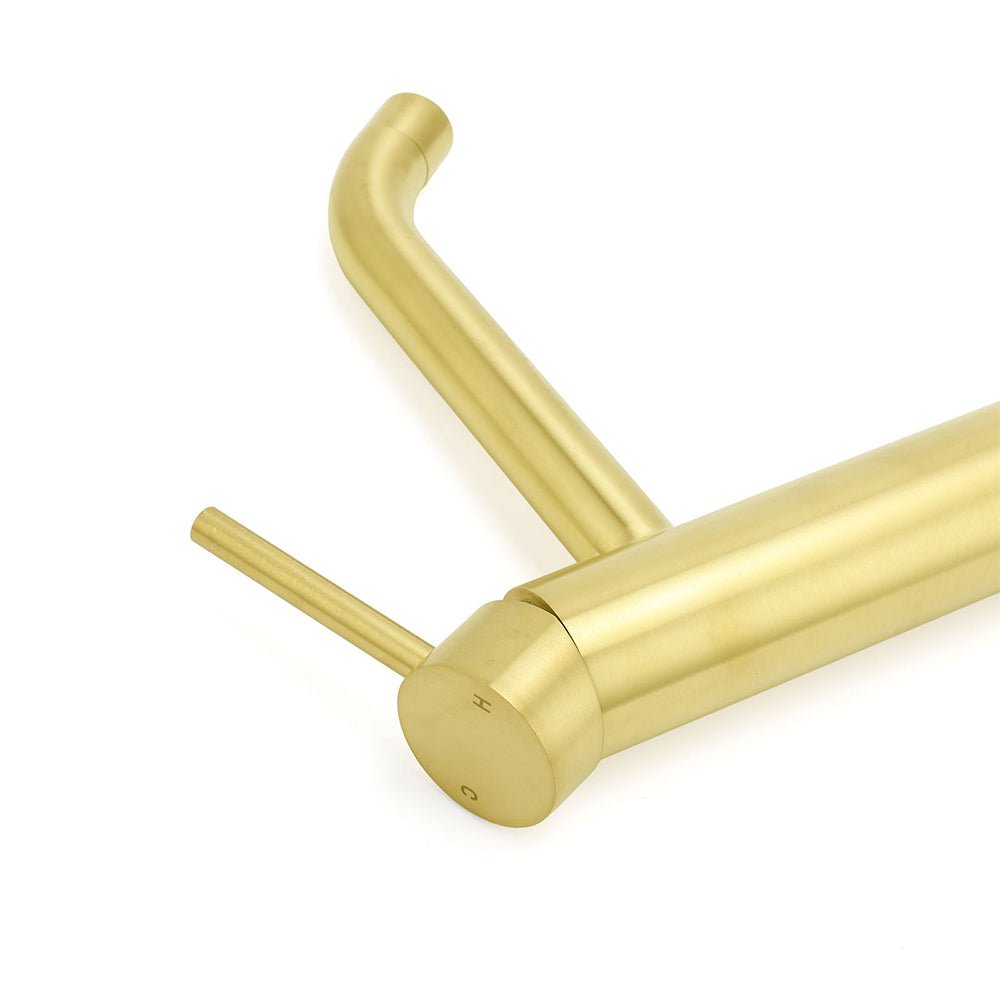WELS Brushed Gold Tall Kitchen Laundry Basin Mixer Vanity Sink Faucet Tap Bath - Furniture > Bathroom > Shower Heads & Screens - Rivercity House & Home Co. (ABN 18 642 972 209) - Affordable Modern Furniture Australia