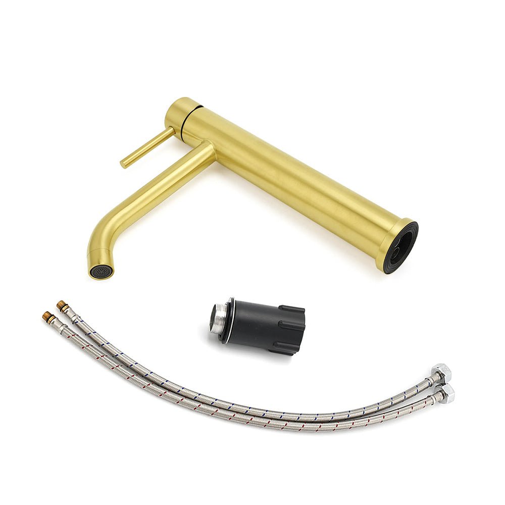 WELS Brushed Gold Tall Kitchen Laundry Basin Mixer Vanity Sink Faucet Tap Bath - Furniture > Bathroom > Shower Heads & Screens - Rivercity House & Home Co. (ABN 18 642 972 209) - Affordable Modern Furniture Australia