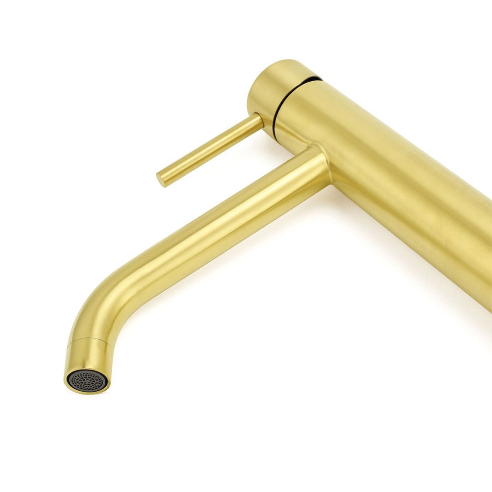 WELS Brushed Gold Tall Kitchen Laundry Basin Mixer Vanity Sink Faucet Tap Bath - Furniture > Bathroom > Shower Heads & Screens - Rivercity House & Home Co. (ABN 18 642 972 209) - Affordable Modern Furniture Australia