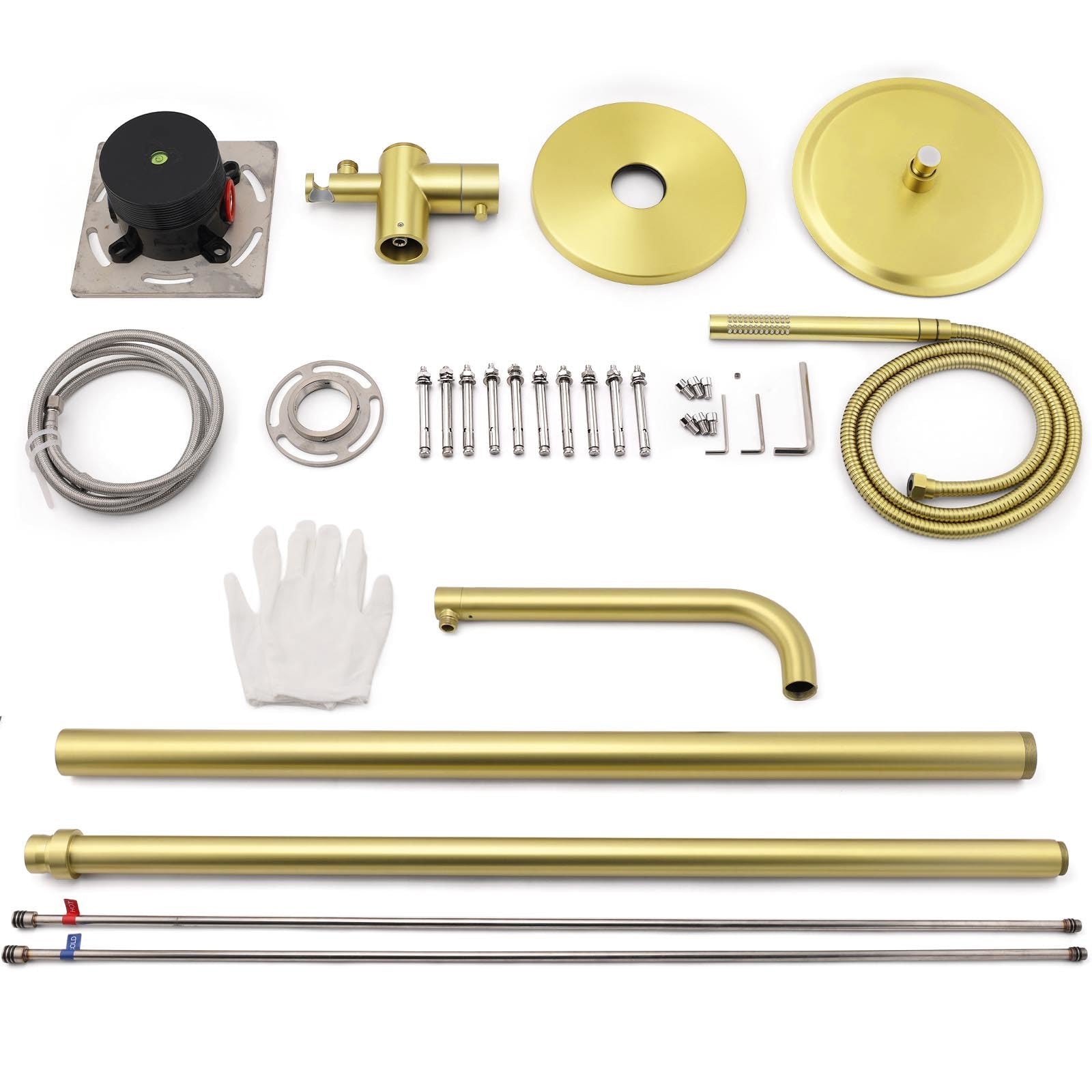 WELS Brushed Gold Twin Shower Handset Combo Set Outdoor Washing 10" Head 316 SUS - Furniture > Bathroom > Shower Heads & Screens - Rivercity House & Home Co. (ABN 18 642 972 209) - Affordable Modern Furniture Australia