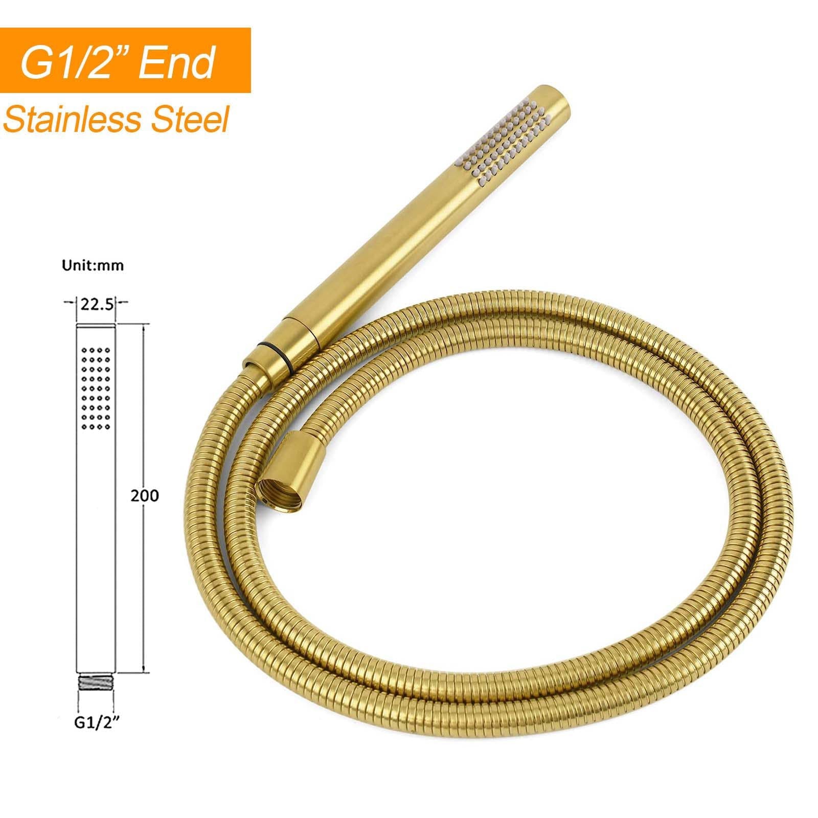 WELS Brushed Gold Twin Shower Handset Combo Set Outdoor Washing 10" Head 316 SUS - Furniture > Bathroom > Shower Heads & Screens - Rivercity House & Home Co. (ABN 18 642 972 209) - Affordable Modern Furniture Australia