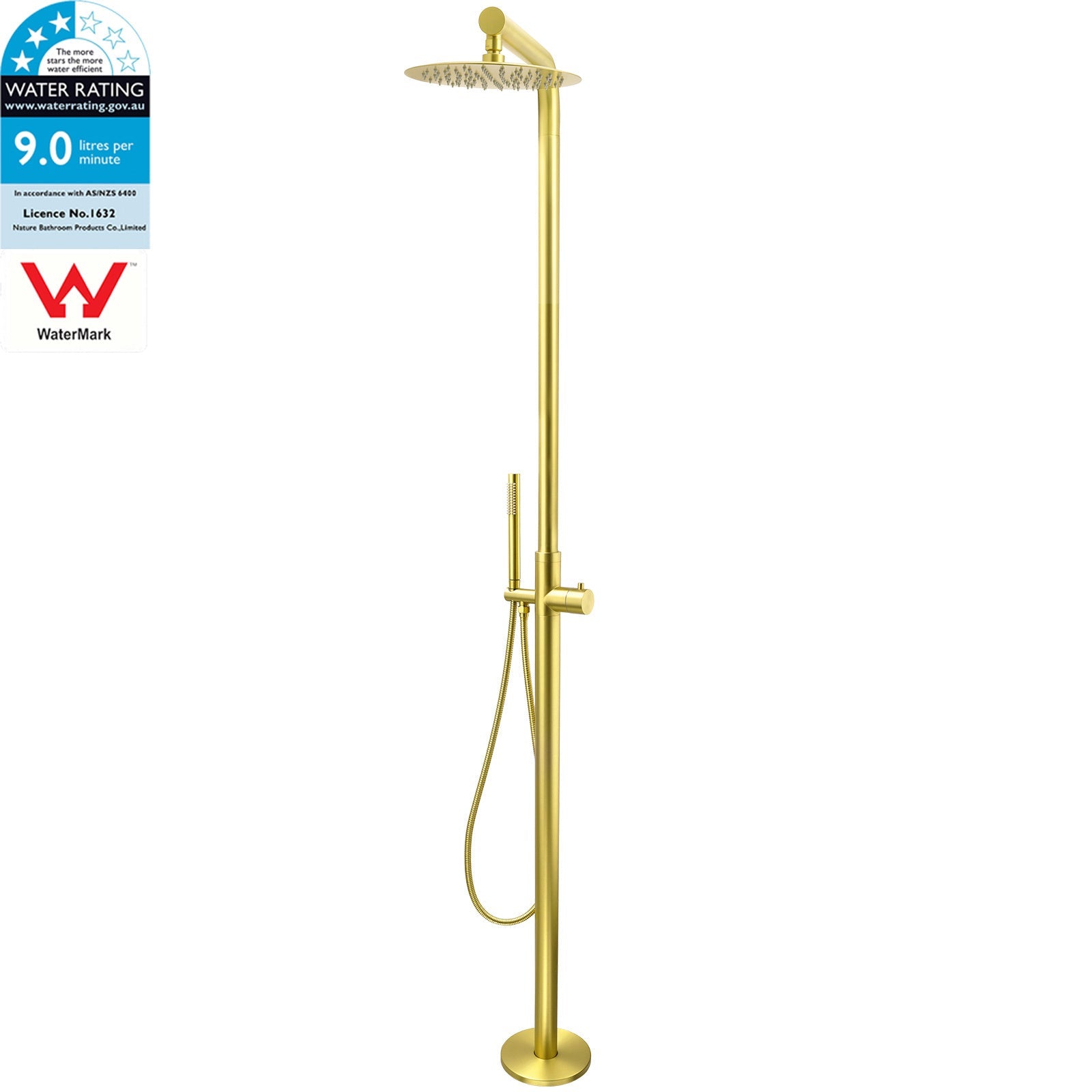 WELS Brushed Gold Twin Shower Handset Combo Set Outdoor Washing 10" Head 316 SUS - Furniture > Bathroom > Shower Heads & Screens - Rivercity House & Home Co. (ABN 18 642 972 209) - Affordable Modern Furniture Australia