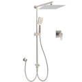 12" Square Rainfall Shower Head with 3-Mode Handheld & Sliding Rail Mixer Set - Brushed Nickel