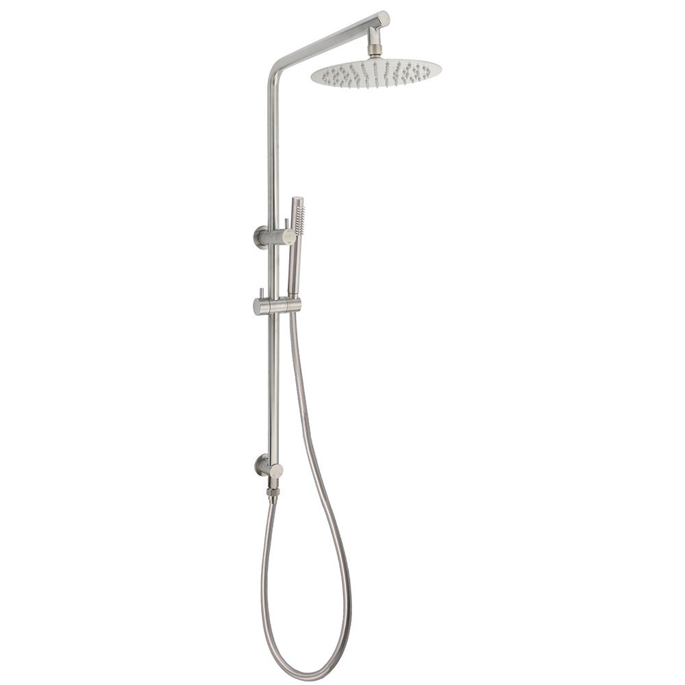 WELS Brushed Nickel 2in1 Shower Set Sliding Rail Arm 8" Round Head Stainless Steel Handheld Rose - Furniture > Bathroom > Shower Heads & Screens - Rivercity House & Home Co. (ABN 18 642 972 209) - Affordable Modern Furniture Australia
