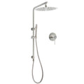2in1 Shower Set with 12" Round Rainfall & Handheld Mixer Sliding Rail Arm - Brushed Nickel