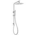 Brushed Nickel 12" Round Dual Shower Set with Sliding Rail and Handheld Combo