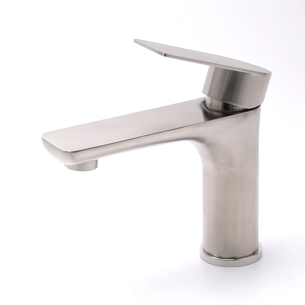 WELS Brushed Nickel Kitchen Laundry Round Basin Mixer Vanity Sink Faucet Tap Set - Furniture > Bathroom > Shower Heads & Screens - Rivercity House & Home Co. (ABN 18 642 972 209) - Affordable Modern Furniture Australia
