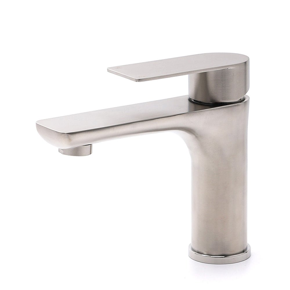WELS Brushed Nickel Kitchen Laundry Round Basin Mixer Vanity Sink Faucet Tap Set - Furniture > Bathroom > Shower Heads & Screens - Rivercity House & Home Co. (ABN 18 642 972 209) - Affordable Modern Furniture Australia