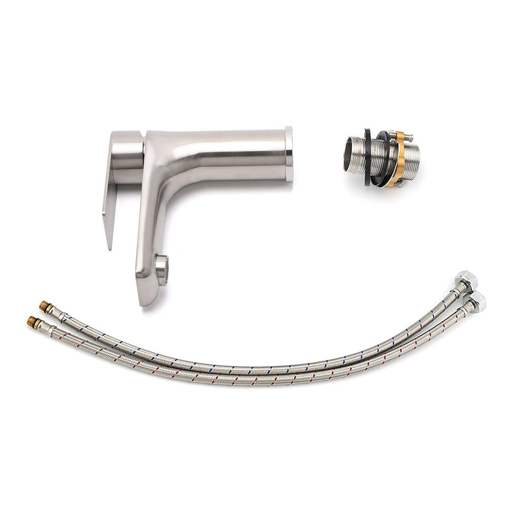 WELS Brushed Nickel Kitchen Laundry Round Basin Mixer Vanity Sink Faucet Tap Set - Furniture > Bathroom > Shower Heads & Screens - Rivercity House & Home Co. (ABN 18 642 972 209) - Affordable Modern Furniture Australia