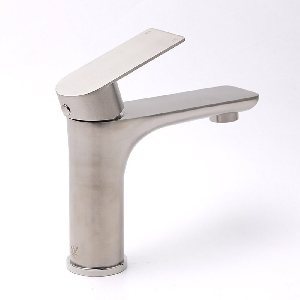 WELS Brushed Nickel Kitchen Laundry Round Basin Mixer Vanity Sink Faucet Tap Set - Furniture > Bathroom > Shower Heads & Screens - Rivercity House & Home Co. (ABN 18 642 972 209) - Affordable Modern Furniture Australia