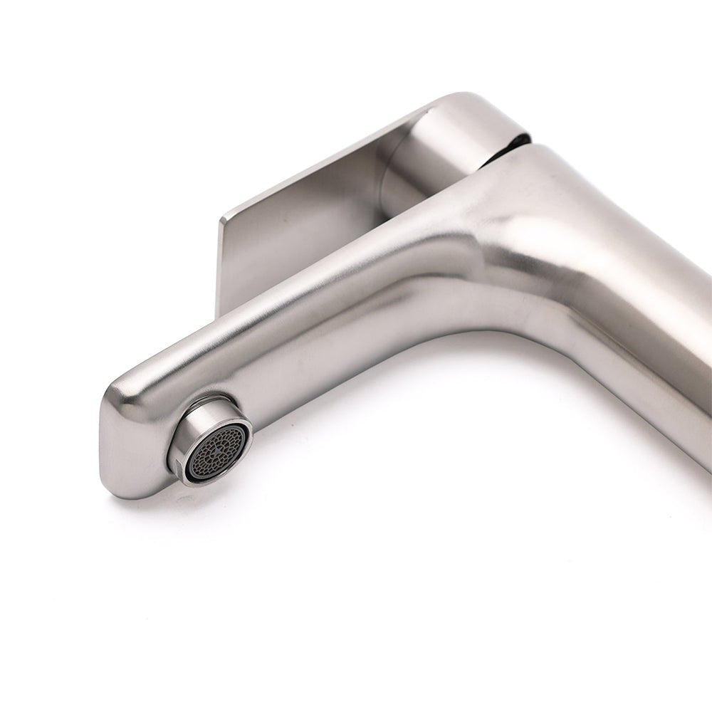 WELS Brushed Nickel Kitchen Laundry Round Basin Mixer Vanity Sink Faucet Tap Set - Furniture > Bathroom > Shower Heads & Screens - Rivercity House & Home Co. (ABN 18 642 972 209) - Affordable Modern Furniture Australia