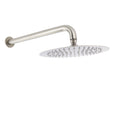 10" Round Rain Shower Head with Straight Wall Mount Arm Mixer Set - Brushed Nickel