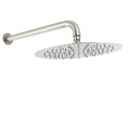 12" Round Rain Shower Head with Straight Wall Mount Arm Mixer Set - Brushed Nickel