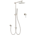 8" Round Rain Shower Head with 1 Mode Handheld & Sliding Rail Mixer 2in1 Set - Brushed Nickel