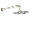 8" Round Rain Shower Head with Straight Wall Mount Arm Mixer Set - Brushed Nickel