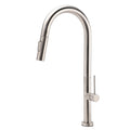 Brushed Nickel Kitchen Sink Mixer Tap with Round Pull Out 2 Mode Spout - Brushed Nickel