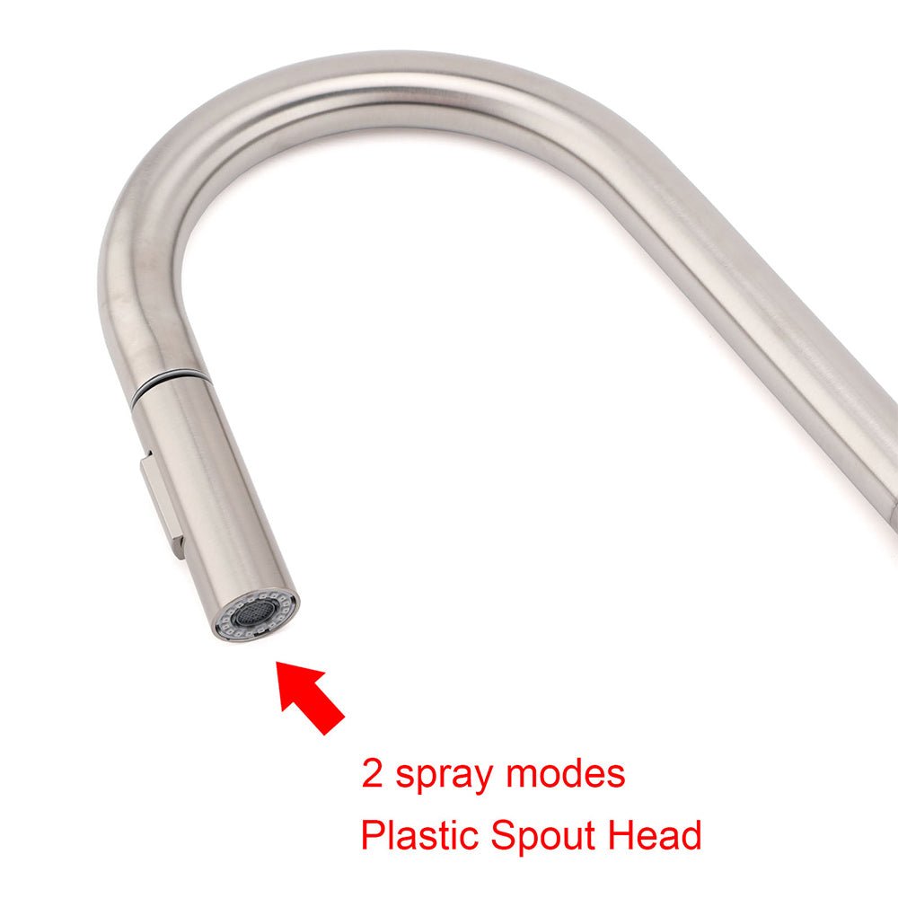 WELS Brushed Nickel Round Pull Out 2 Modes Spout Kitchen Sink Tap Laundry Mixer - Furniture > Bathroom > Shower Heads & Screens - Rivercity House & Home Co. (ABN 18 642 972 209) - Affordable Modern Furniture Australia