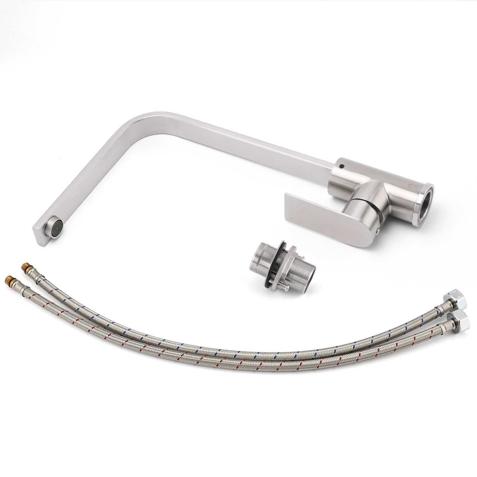WELS Brushed Nickel Square Kitchen Sink Laundry Mixer 360º Swivel Faucet Tapware - Furniture > Bathroom > Shower Heads & Screens - Rivercity House & Home Co. (ABN 18 642 972 209) - Affordable Modern Furniture Australia