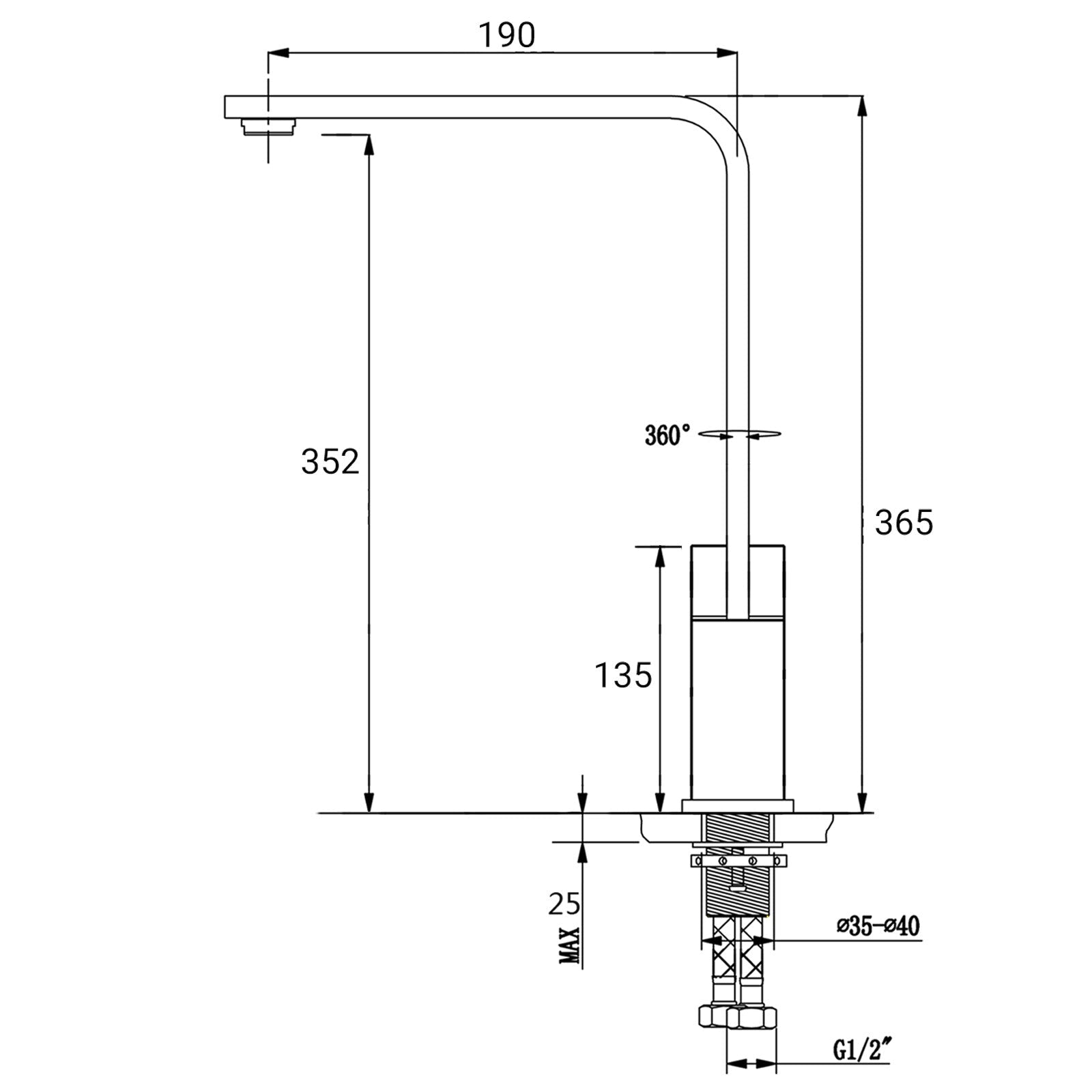 WELS Brushed Nickel Square Kitchen Sink Laundry Mixer 360º Swivel Faucet Tapware - Furniture > Bathroom > Shower Heads & Screens - Rivercity House & Home Co. (ABN 18 642 972 209) - Affordable Modern Furniture Australia