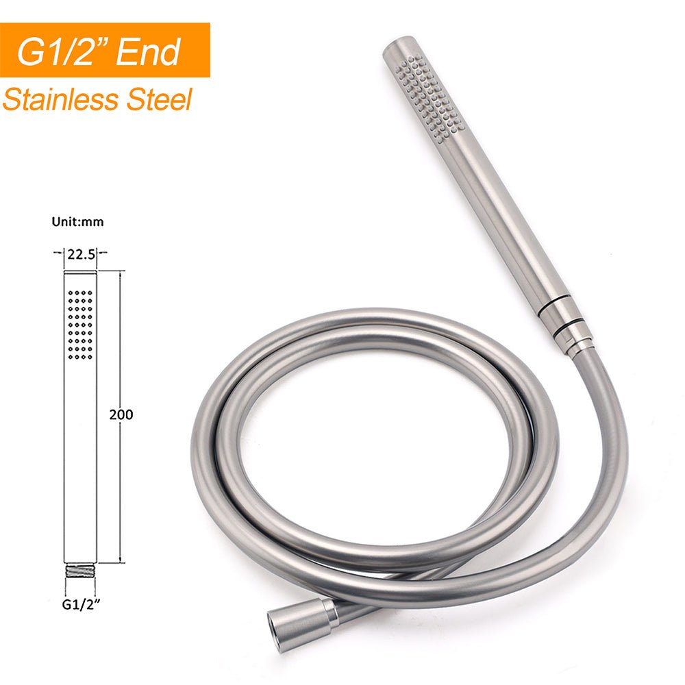 WELS Brushed Nickel Stainless Steel Free Standing Mixer Faucet Tap Spout Handset - Furniture > Bathroom > Shower Heads & Screens - Rivercity House & Home Co. (ABN 18 642 972 209) - Affordable Modern Furniture Australia