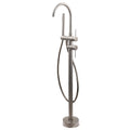 Stainless Steel Free Standing Mixer Faucet Tap Spout Handset - Brushed Nickel