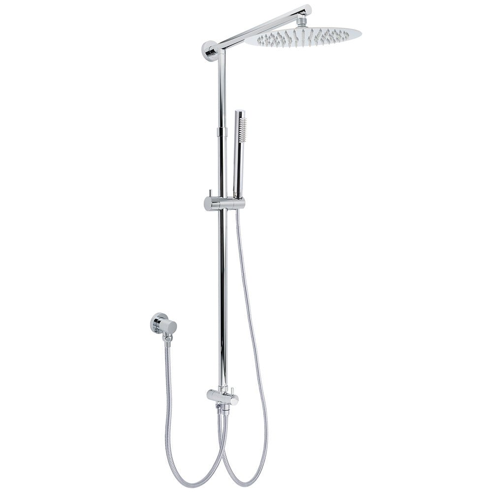 WELS Chrome 10" Round Rain Handheld Double Shower Head Rose Sliding Rail Arm Diverter Set - Furniture > Bathroom > Shower Heads & Screens - Rivercity House & Home Co. (ABN 18 642 972 209) - Affordable Modern Furniture Australia