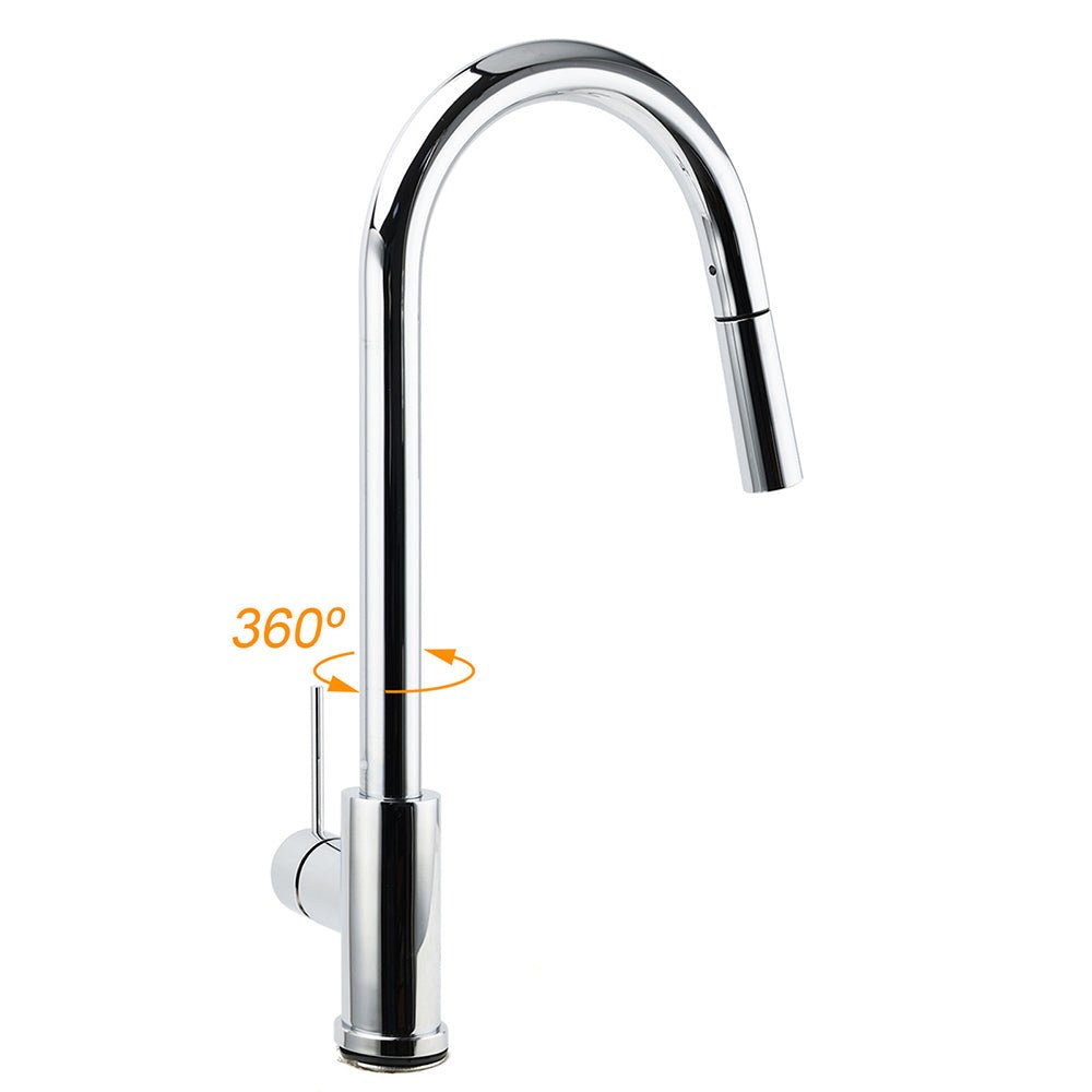 WELS Chrome 2 Modes Spray Pull Out Kitchen Swivel Faucet Sink Tap Laundry Mixer - Furniture > Bathroom > Shower Heads & Screens - Rivercity House & Home Co. (ABN 18 642 972 209) - Affordable Modern Furniture Australia