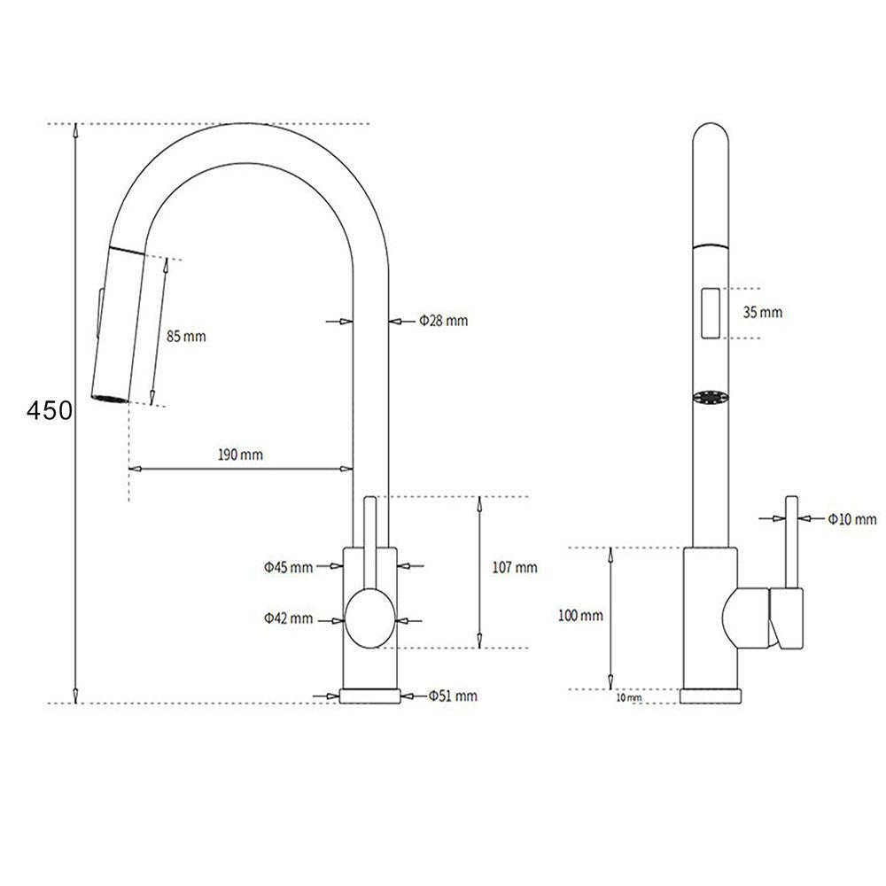 WELS Chrome 2 Modes Spray Pull Out Kitchen Swivel Faucet Sink Tap Laundry Mixer - Furniture > Bathroom > Shower Heads & Screens - Rivercity House & Home Co. (ABN 18 642 972 209) - Affordable Modern Furniture Australia