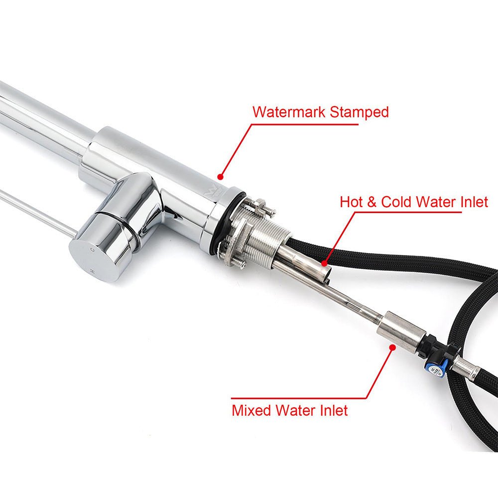 WELS Chrome 2 Modes Spray Pull Out Kitchen Swivel Faucet Sink Tap Laundry Mixer - Furniture > Bathroom > Shower Heads & Screens - Rivercity House & Home Co. (ABN 18 642 972 209) - Affordable Modern Furniture Australia
