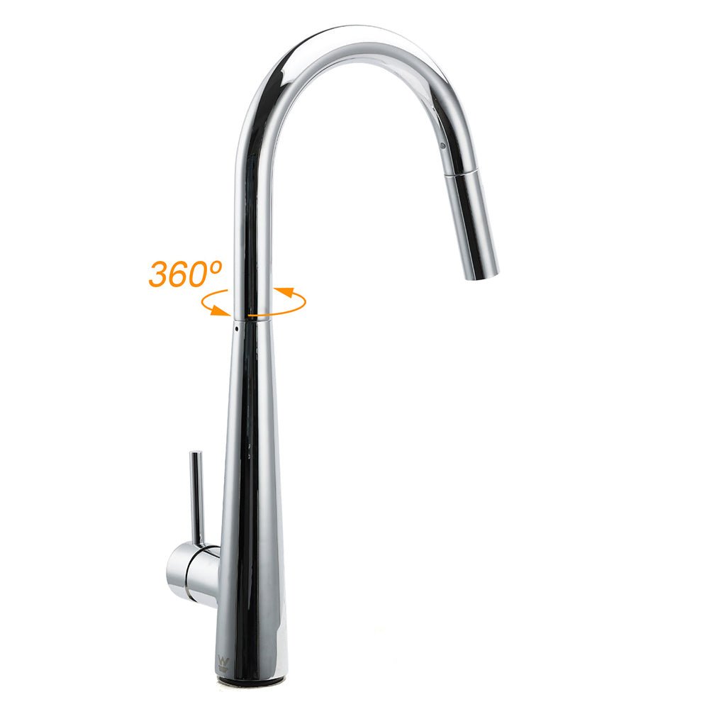 WELS Chrome 360 Swivel Pull Out Kitchen Tap Sink Mixer Faucet Spout 2 Way Outlet - Furniture > Bathroom > Shower Heads & Screens - Rivercity House & Home Co. (ABN 18 642 972 209) - Affordable Modern Furniture Australia