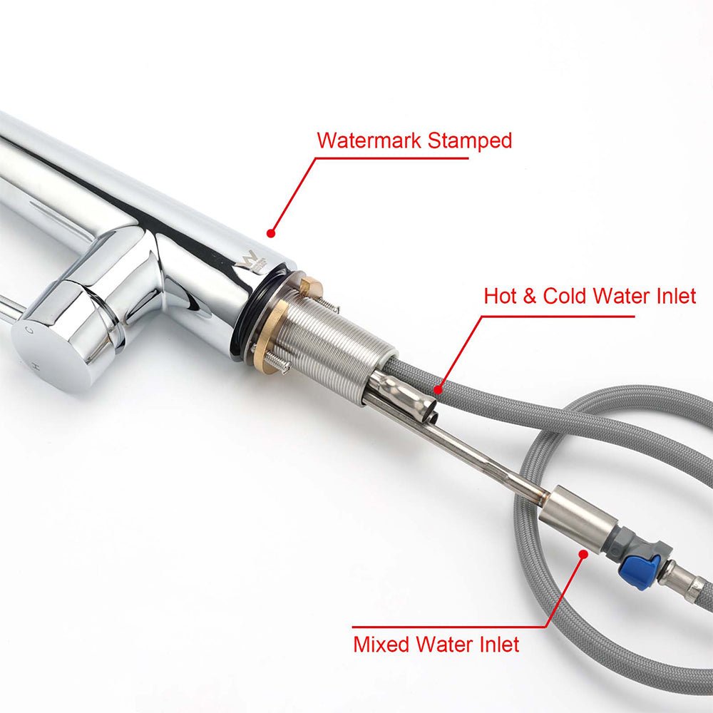 WELS Chrome 360 Swivel Pull Out Kitchen Tap Sink Mixer Faucet Spout 2 Way Outlet - Furniture > Bathroom > Shower Heads & Screens - Rivercity House & Home Co. (ABN 18 642 972 209) - Affordable Modern Furniture Australia