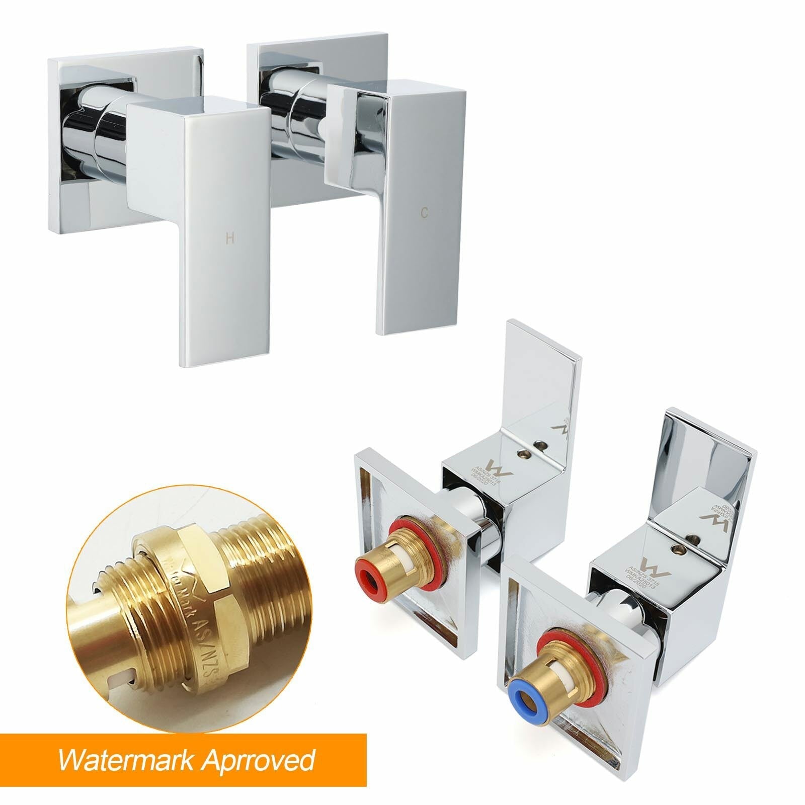 WELS Chrome 8" Twin Square Shower Set Rain Head 3 Modes Handheld Sliding Rail + Taps - Furniture > Bathroom > Shower Heads & Screens - Rivercity House & Home Co. (ABN 18 642 972 209) - Affordable Modern Furniture Australia